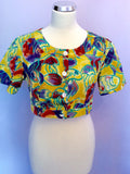 Vintage Jaeger Yellow Print Crop Top & Trousers Approx Size 6/8 - Whispers Dress Agency - Sold - 2