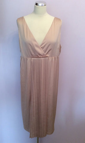 Brand New Planet Nude Satin Dress Size 16 - Whispers Dress Agency - Womens Dresses - 1