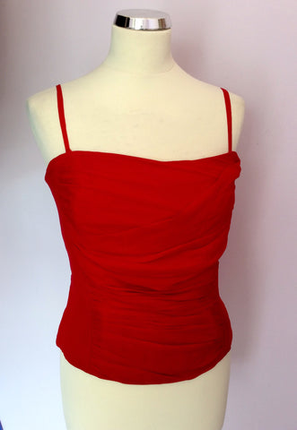 Coast Red Silk Bustier / Strappy Top Size 14 - Whispers Dress Agency - Sold - 1