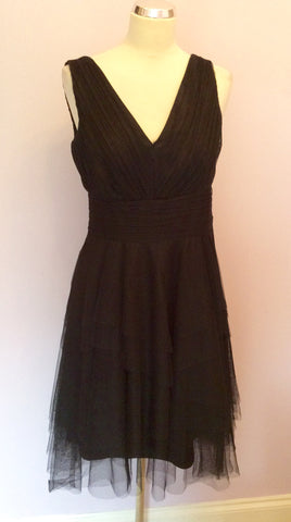 Monsoon Black Net Overlay Occasion Dress Size 10 - Whispers Dress Agency - Womens Dresses - 1