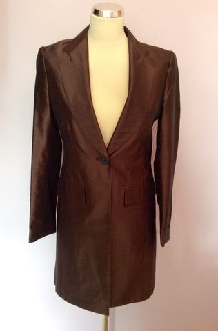 WHISTLES BROWN LONG JACKET & TROUSERS SUIT SIZE 8 - Whispers Dress Agency - Womens Suits & Tailoring - 2
