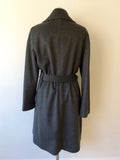 JAEGER GREY WOOL & CASHMERE DOUBLE BREASTED BELTED KNEE LENGTH COAT SIZE 12 - Whispers Dress Agency - Sold - 6
