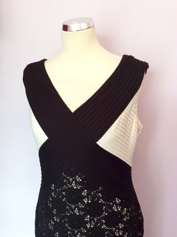 Gina Bacconi Black & White Lace Skirt Occasion Dress Size 16 - Whispers Dress Agency - Sold - 2