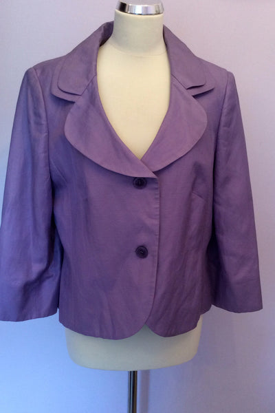 Country Casuals Purple Linen Blend Jacket Size 16 - Whispers Dress Agency - Sold - 1
