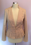 Reiss Nude Cotton Pleated Trim Jacket Size S - Whispers Dress Agency - Womens Coats & Jackets - 1