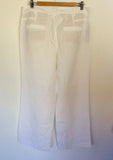 OUI WHITE LINEN TROUSERS SIZE 16