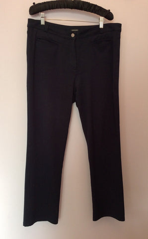 Jaeger Navy Blue Trousers Size 14 Fit 16 - Whispers Dress Agency - Sold - 2