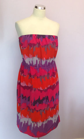 Coast Multi Coloured Print Silk Strappy / Strapless Dress Size 12 - Whispers Dress Agency - Womens Dresses - 4