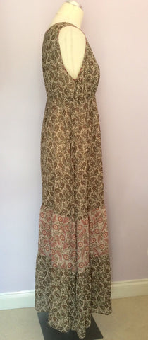 Marks & Spencer Autograph Neutral Paisley Print Maxi Dress Size 14 - Whispers Dress Agency - Sold - 2