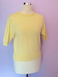 VINTAGE JAEGER YELLOW LAMBSWOOL TWINSET SIZE 34" UK S/M - Whispers Dress Agency - Womens Vintage - 3