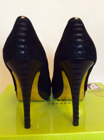 Ted Baker Black Suede Lace Up Back Heels Size 7/40 - Whispers Dress Agency - Sold - 4