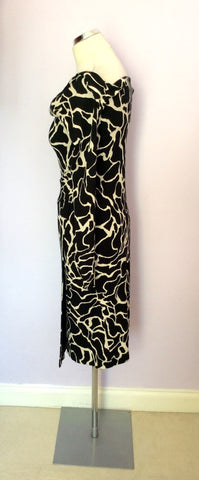 Isabel De Pedro Black & Ivory Print Long Sleeve Dress Size 12 - Whispers Dress Agency - Sold - 3