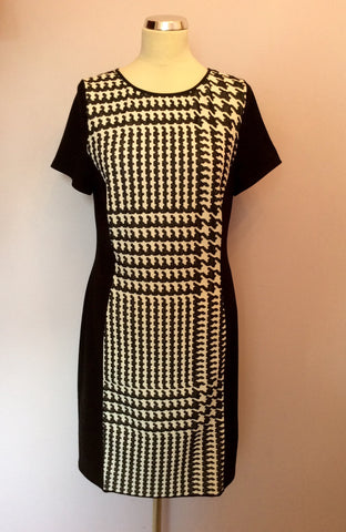 Marccain Black & White Print Stretch Pencil Dress Size N5 UK 16 - Whispers Dress Agency - Womens Dresses - 1