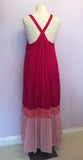 Monsoon Pink Bead & Sequin Trim Cotton Maxi Dress Size 14 - Whispers Dress Agency - Womens Dresses - 3