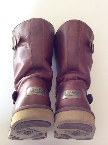 Ugg Kensington Brown Leather Boots Size 7.5/41 - Whispers Dress Agency - Sold - 5