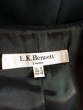 LK Bennett Black Tina Pleated Crepe Pencil Dress Size 14 - Whispers Dress Agency - Sold - 6