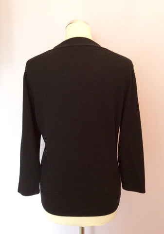 Jaeger Black Silk & Cashmere Tie Front Cardigan Size M - Whispers Dress Agency - Sold - 3