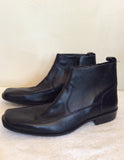 Brand New Bond Street Black Leather Ankle Boots Size 10 / 44.5 - Whispers Dress Agency - Mens Boots - 3