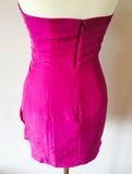 Reiss Deep Pink Silk Strapless 'Courtney' Dress Size 8 - Whispers Dress Agency - Sold - 3