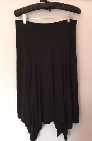 Monsoon Black Stretch Uneven Hem Skirt Size 12 - Whispers Dress Agency - Womens Skirts
