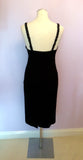 Moschino Cheap And Chic Black Bow Trim Strappy Pencil Dress Size 12 - Whispers Dress Agency - Sold - 4