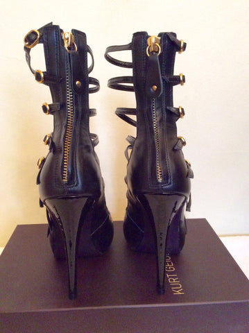 Brand New Carvela Black Strap Leather Heels Size 3/36 - Whispers Dress Agency - Womens Heels - 5