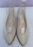 Vintage Kurt Geiger Cream Italian Leather Slingback Heels Size 3 /35.5 - Whispers Dress Agency - Sold - 3