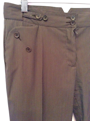 REISS STALINO DARK CHARCOAL GREY PINSTRIPE TROUSERS SIZE 10 - Whispers Dress Agency - Womens Trousers - 2
