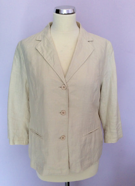 Dash Cream Linen Jacket Size 12 - Whispers Dress Agency - Womens Coats & Jackets - 1