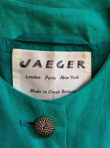 Vintage Jaeger Green Linen Box Jacket Size 10 - Whispers Dress Agency - Womens Vintage - 4