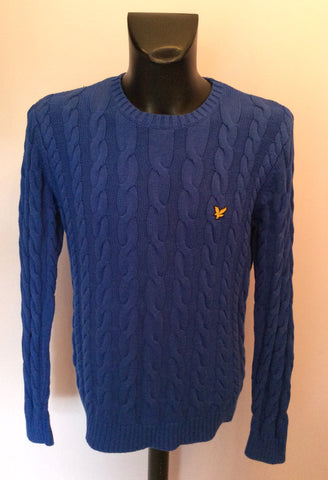 Lyle & Scott Vintage Blue Crew Neck Cotton Jumper Size XL - Whispers Dress Agency - Sold - 1