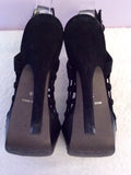 Carvela Black Suede Strappy Peeptoe Slingback Heels Size 5/38 - Whispers Dress Agency - Womens Heels - 5