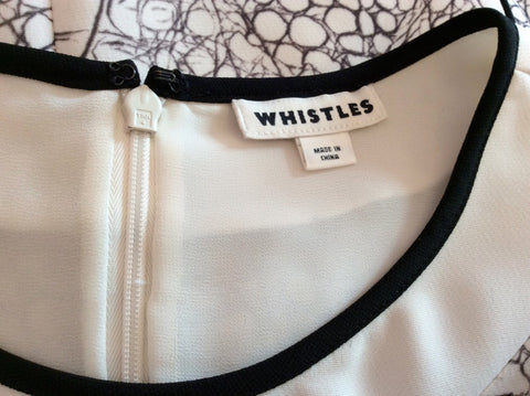 Whistles Ivory & Dark Grey Print Shift Dress Size 12 - Whispers Dress Agency - Sold - 4