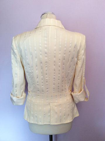ROCCOBAROCCO CREAM STRIPE JACKET & TROUSERS SUIT SIZE 14 - Whispers Dress Agency - Womens Suits & Tailoring - 4