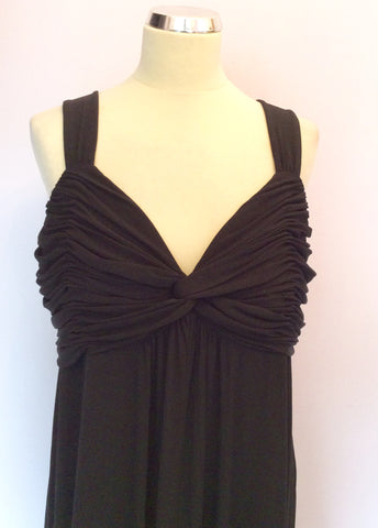 MONSOON BLACK TWIST FRONT LONG MAXI DRESS SIZE 22 - Whispers Dress Agency - Sold - 2