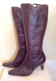 New Clarks Dark Brown Studded Leather Boots Size 8/42 - Whispers Dress Agency - Sold - 2