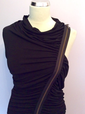 All Saints Taka Gisele Black Rouched Zip Dress Size 10 - Whispers Dress Agency - Sold - 8
