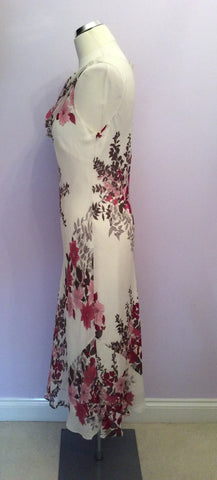 Country Casuals Ivory Floral Print Silk Dress Size 12 - Whispers Dress Agency - Sold - 3