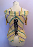 SAVE THE QUEEN YELLOW PRINT STRAPPY TOP SIZE M - Whispers Dress Agency - Sold - 3