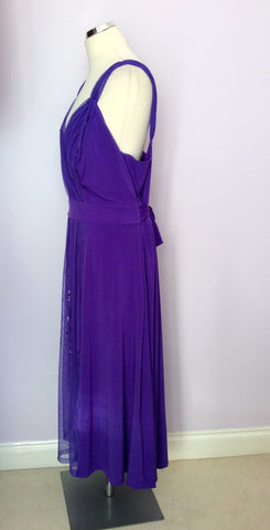 David Emanuel Purple Sequin Trim Occasion Dress Size 22 - Whispers Dress Agency - Sold - 2