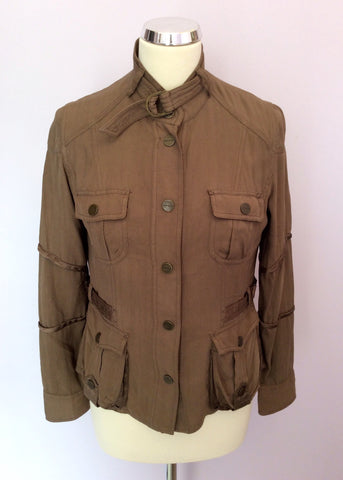 Karen Millen Brown Silk Jacket Size 8 - Whispers Dress Agency - Womens Coats & Jackets - 1
