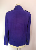 Brand New Paul Smith Purple Suede Biker Jacket Size 46 UK 14 - Whispers Dress Agency - Sold - 2