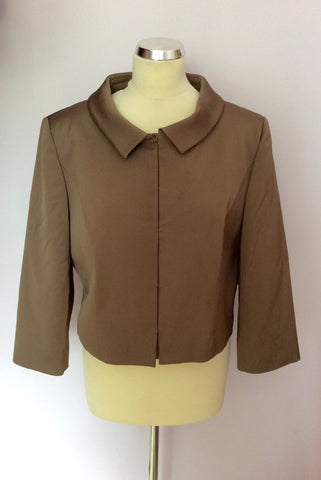 PHASE EIGHT BRONZE/BROWN BOX JACKET SIZE 16 - Whispers Dress Agency - Womens Coats & Jackets - 1