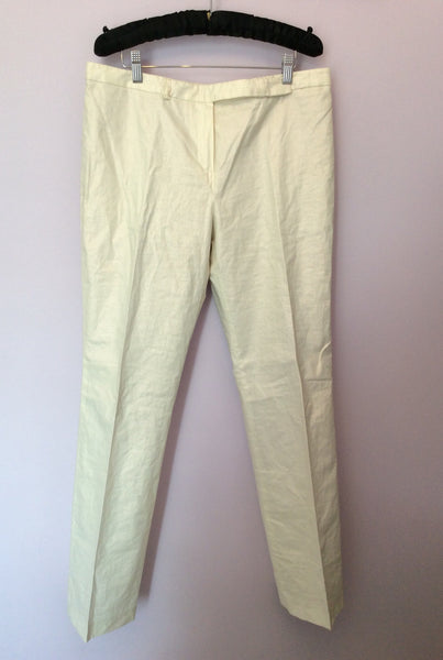 Mulberry Ivory Linen Trousers Size 14 - Whispers Dress Agency - Sold - 1