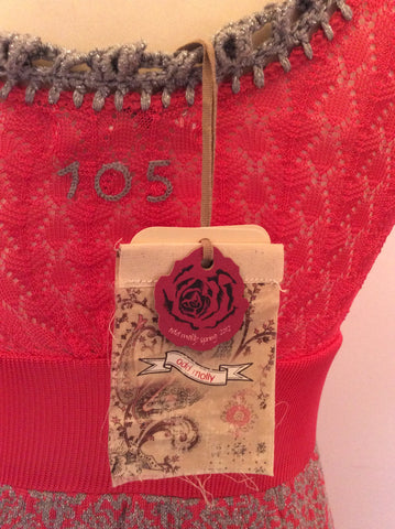 Brand New Odd Molly Pink & Silver Metallic Knit Dress Size 0 UK 6/8 - Whispers Dress Agency - Sold - 5