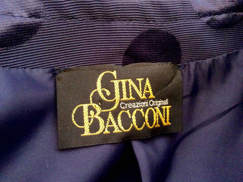 Gina Bacconi Navy Spot Skirt & Jacket Suit Size 14 Fit UK 10 - Whispers Dress Agency - Sold - 6