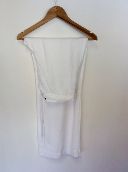 JAEGER WHITE LINEN TROUSERS SIZE 12