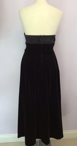 Vintage Laura Ashley Black Velvet Sleeveless Evening Dress Size 14 Fit 12 - Whispers Dress Agency - Sold - 3