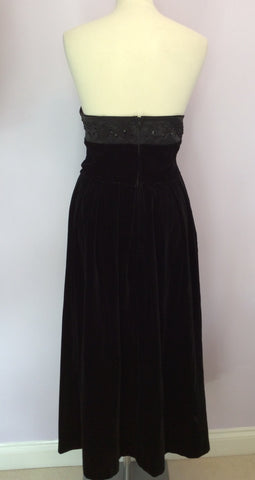 Vintage Laura Ashley Black Velvet Sleeveless Evening Dress Size 14 Fit 12 - Whispers Dress Agency - Sold - 3