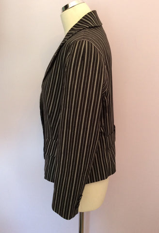 Hobbs Black & White Stripe Cotton Blend Jacket Size 16 - Whispers Dress Agency - Womens Coats & Jackets - 2